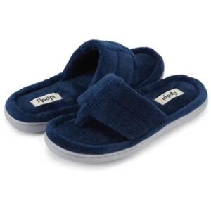 NWT Floopi Women’s French Terry Thong Slipper In Dark Navy Blue US 11 - 12